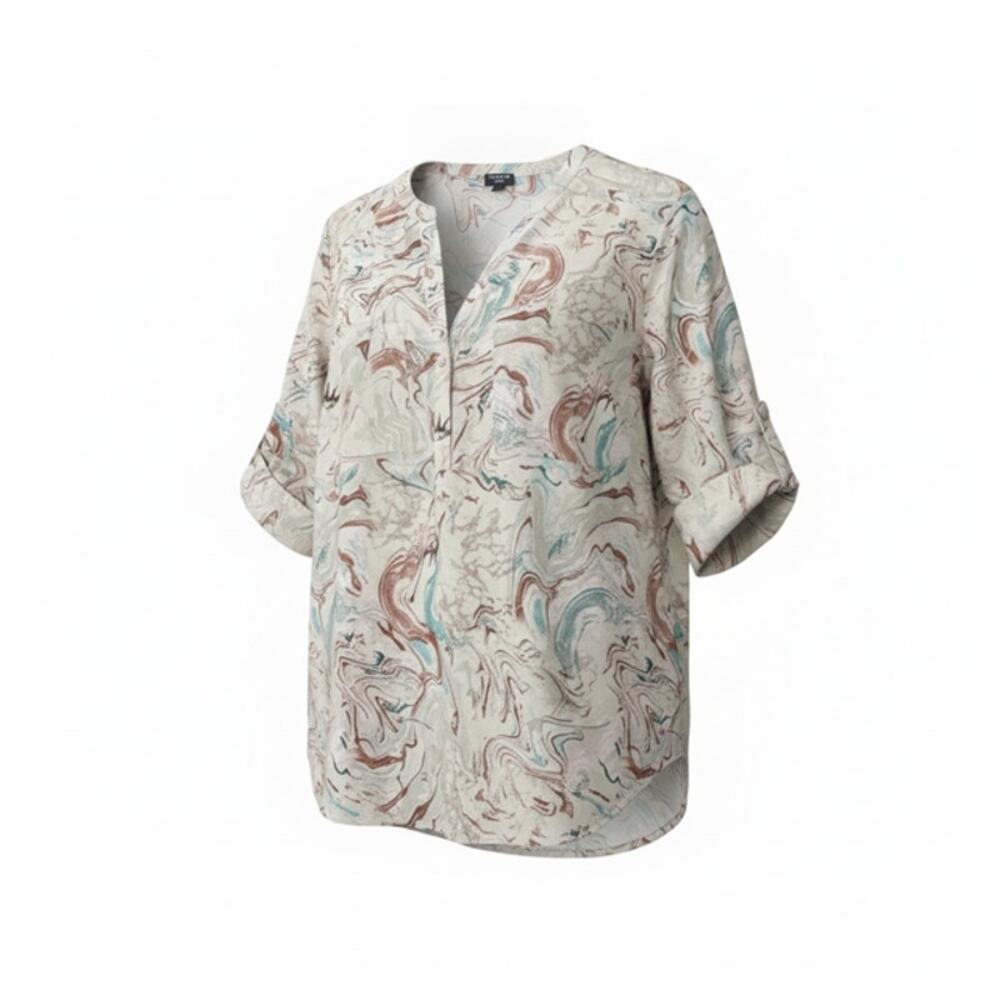 Torrid Harper Blouse Size 2 2X 18 20 Pink Roll Tab Sleeve Lightweight Pockets